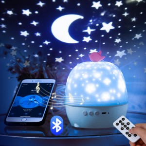 Didmeninė prekyba Kinija Naujas produktas „Bluetooth“ funkcijos muzikinė dėžutė, kelių spalvų žvaigždžių projektorius, naktinis apšvietimas